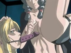 A Busty Hentai Character Is Restrained And Penetrated Anally With A Strap-on