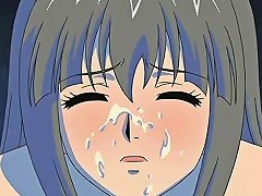 An Animated Girl Receives Semen On Her Face